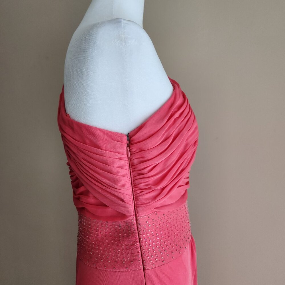 Adrianna Papell One Shoulder Chiffon Dress with Beaded Waist Size 8 EUC - Picture 2 of 3